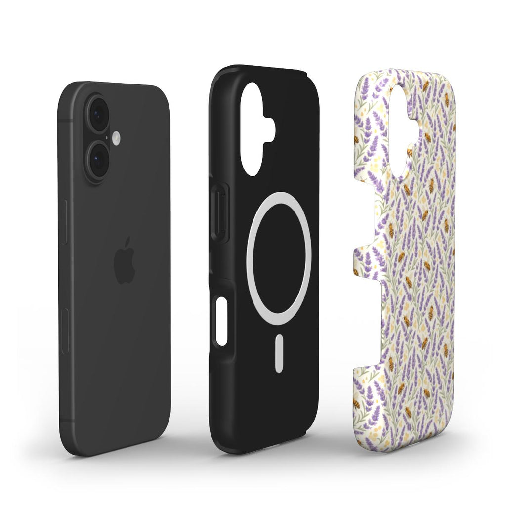 Lavender Honey Phone Case — Watercolor Lavender & Bee MagSafe Tough Cover