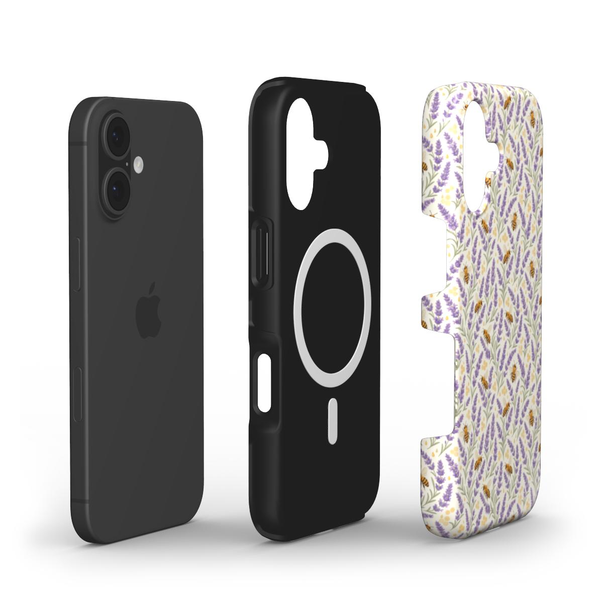 Lavender Honey Phone Case — Watercolor Lavender & Bee MagSafe Tough Cover