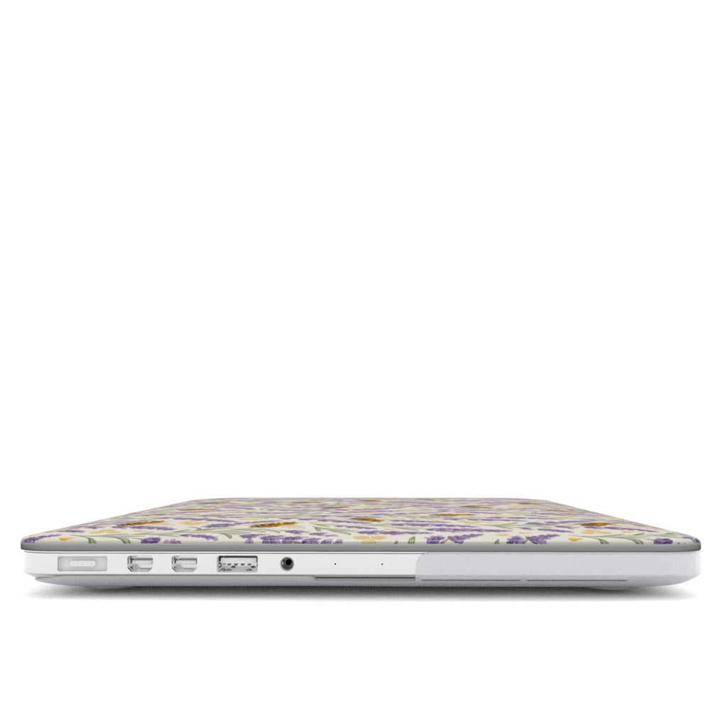 Lavender Honey MacBook Case — Watercolor Lavender & Bee Hardshell Laptop Cover
