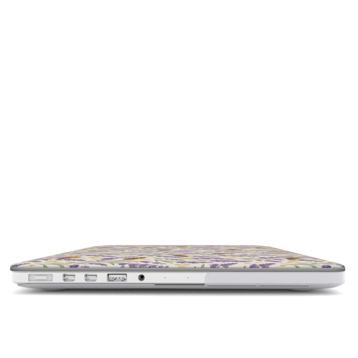 Lavender Honey MacBook Case — Watercolor Lavender & Bee Hardshell Laptop Cover