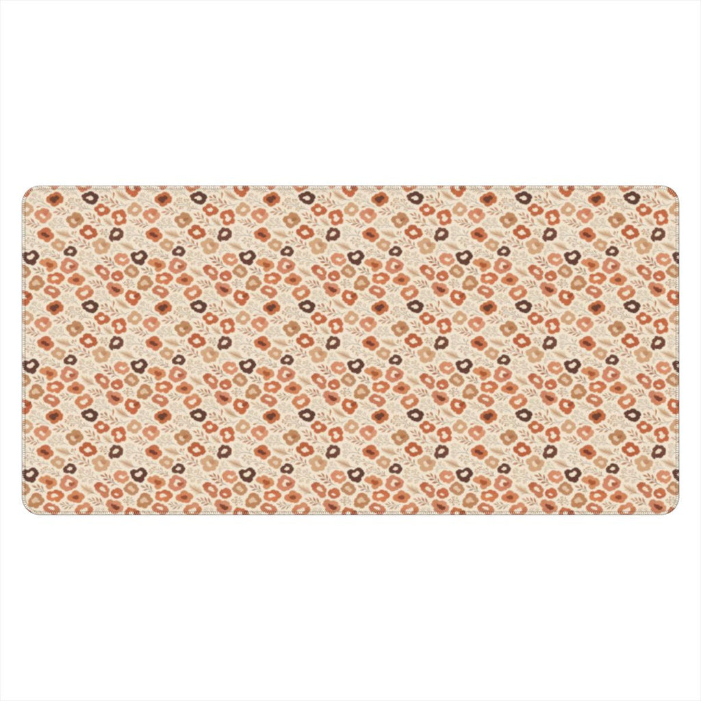 Terracotta Wildflower Desk Mat | Boho Neutral Floral Office Decor