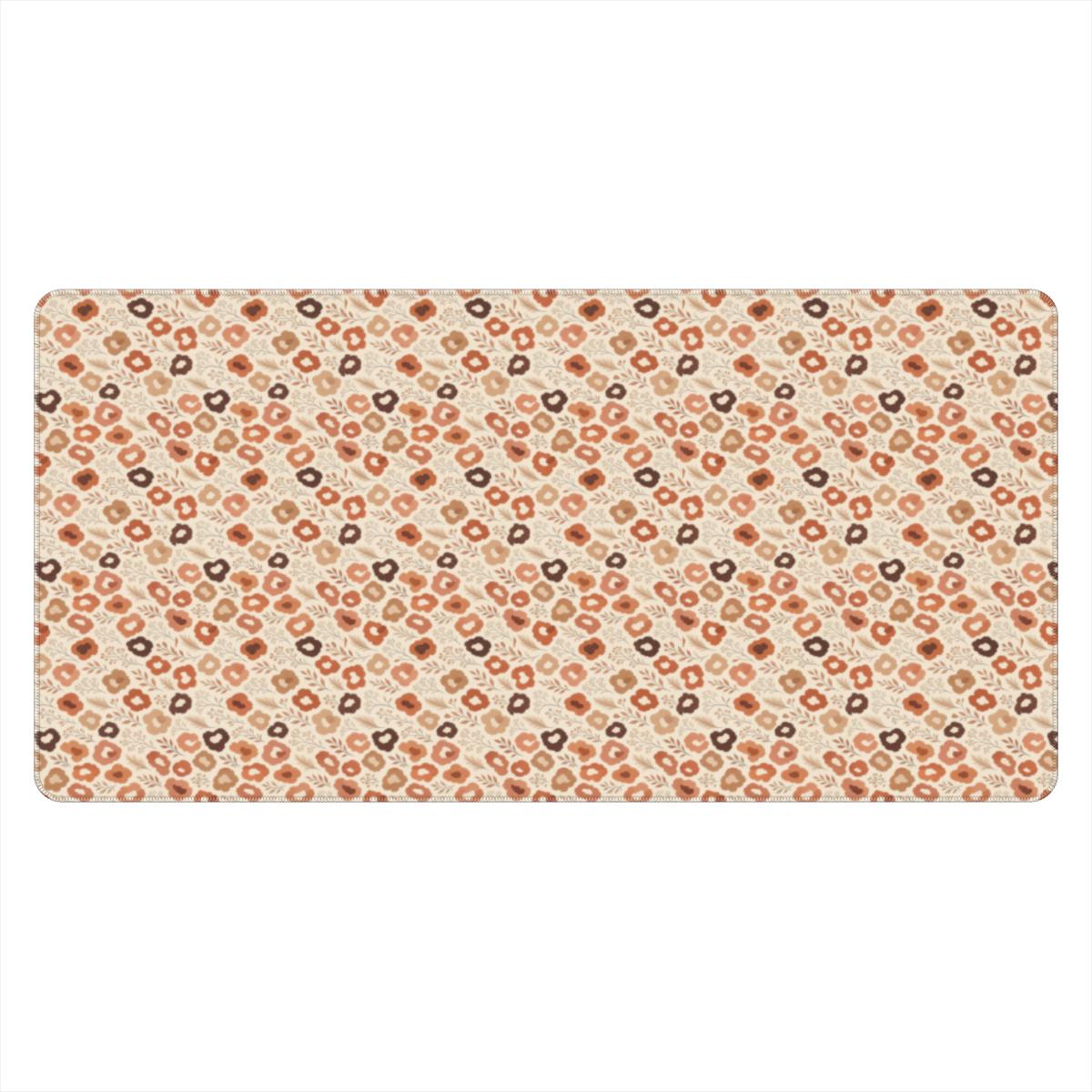 Terracotta Wildflower Desk Mat | Boho Neutral Floral Office Decor