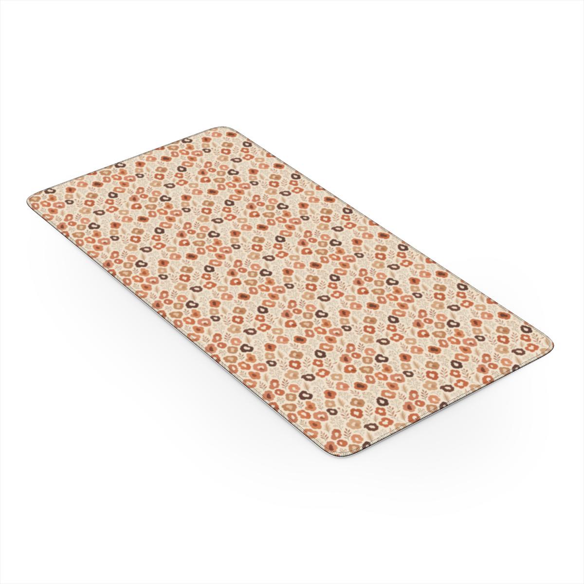 Terracotta Wildflower Desk Mat | Boho Neutral Floral Office Decor