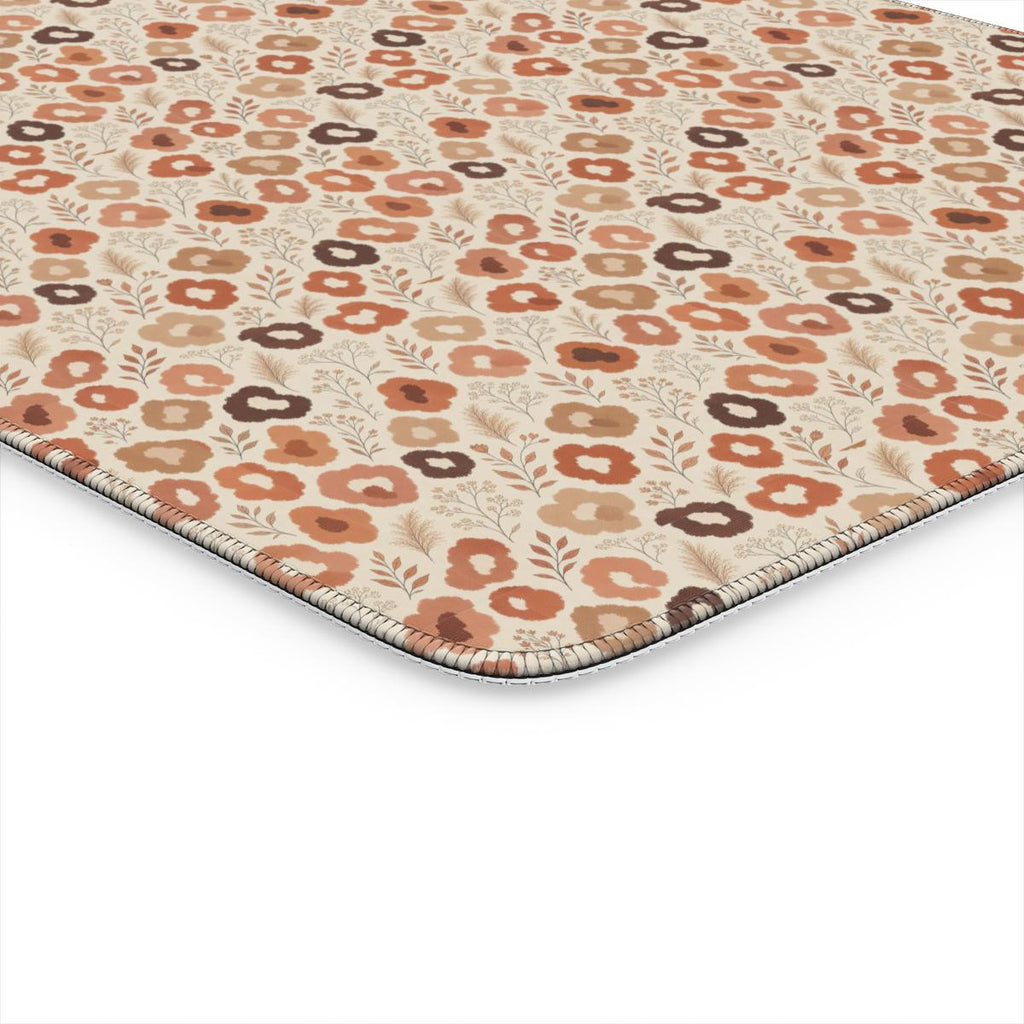 Terracotta Wildflower Desk Mat | Boho Neutral Floral Office Decor