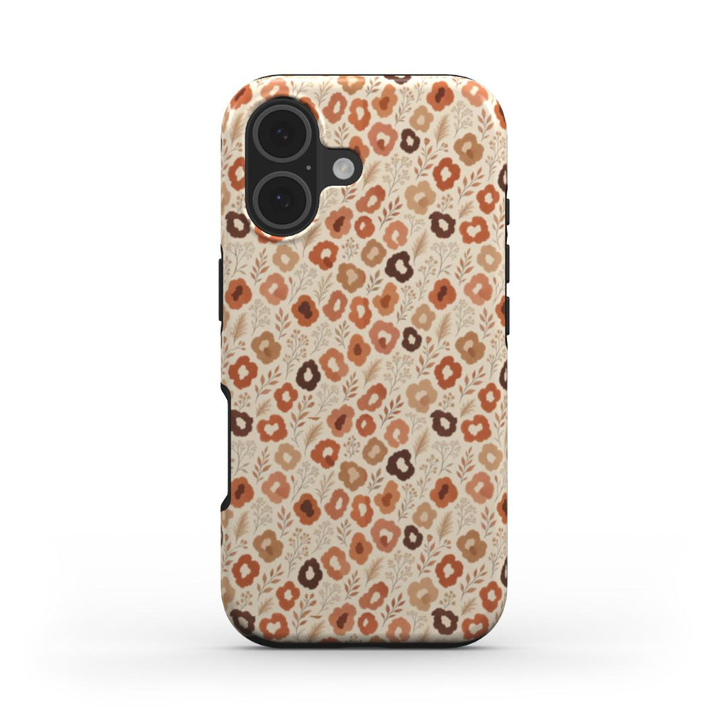 Terracotta Wildflower MagSafe Phone Case | Boho Neutral Floral Tough Cover