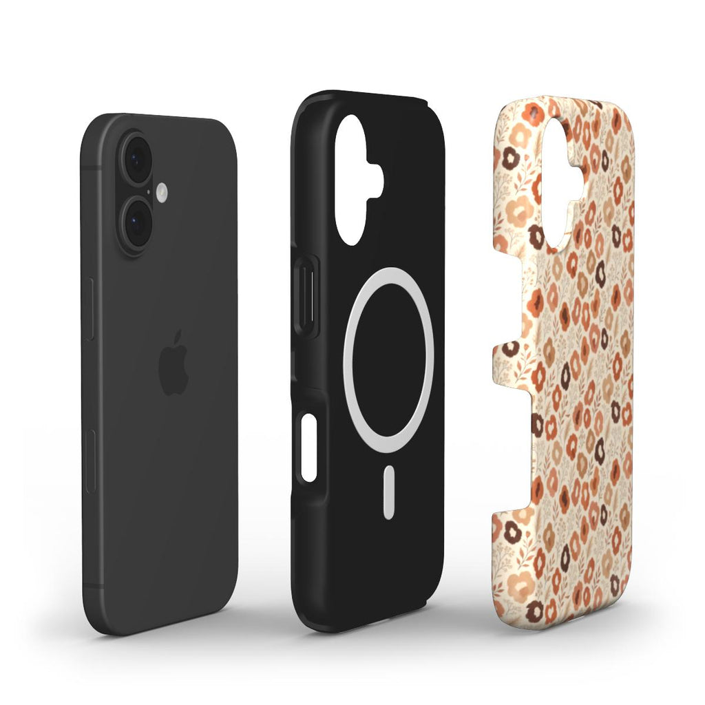 Terracotta Wildflower MagSafe Phone Case | Boho Neutral Floral Tough Cover