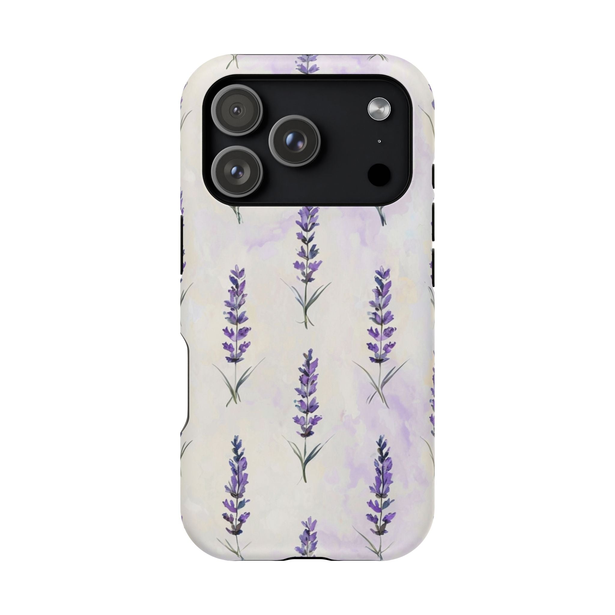 Watercolor Lavender Phone Case — Cottagecore Floral MagSafe Tough Cover
