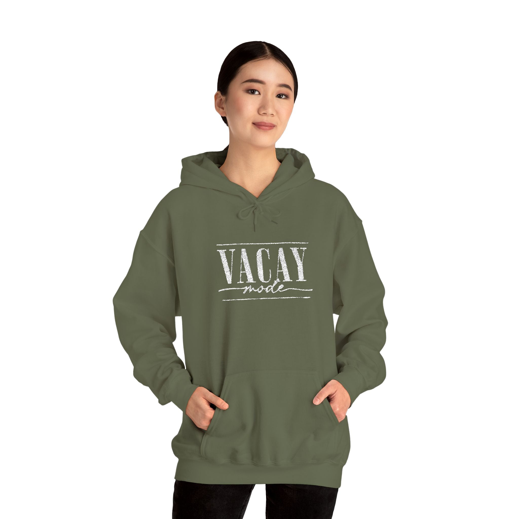 Vacay Mode Embroidered Hoodie — Vacation Travel Sweatshirt