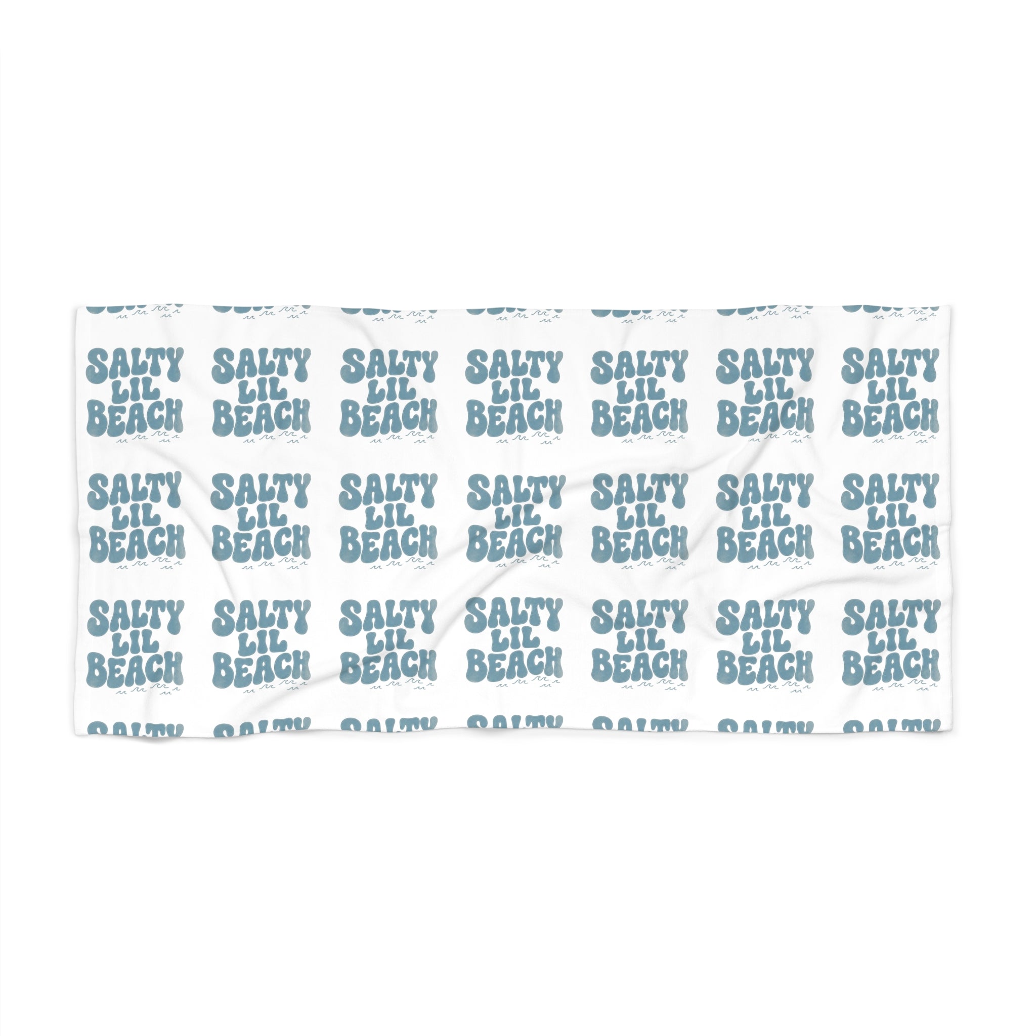 Salty Lil Beach Funny Wordplay Beach Towel | Humorous Ocean Quote Towel