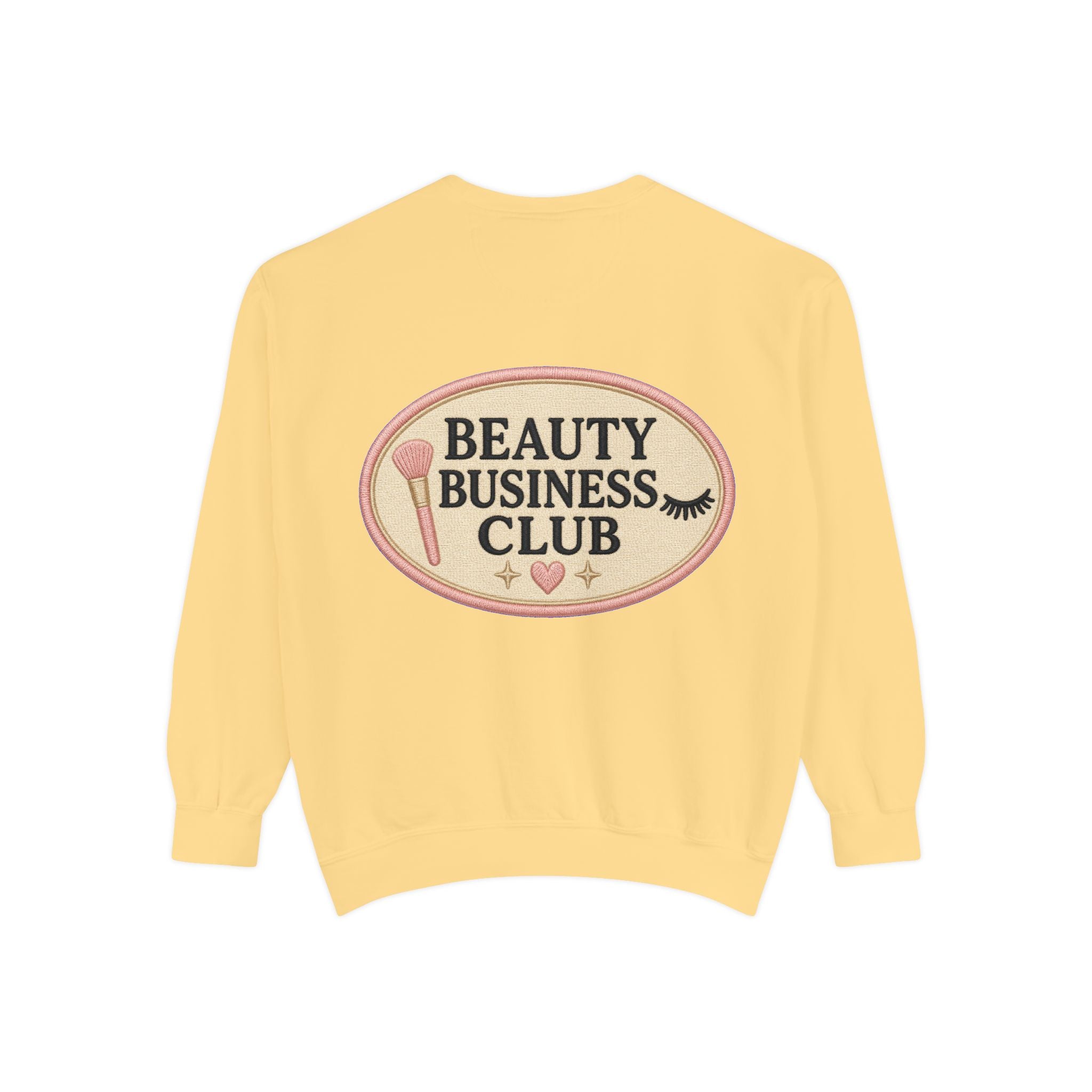 Beauty Business Club embroidered patchwork sweatshirt | beauty entrepreneur apparel