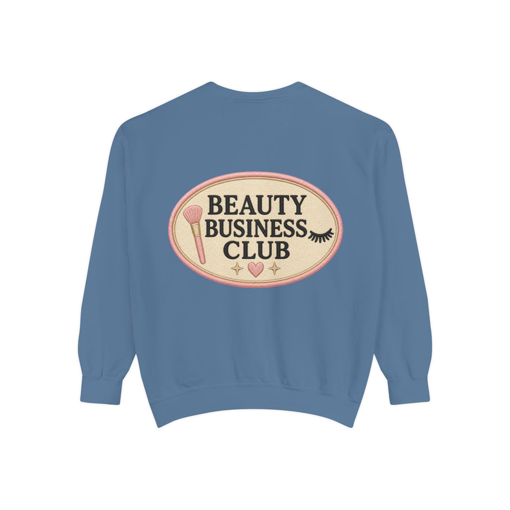 Beauty Business Club embroidered patchwork sweatshirt | beauty entrepreneur apparel