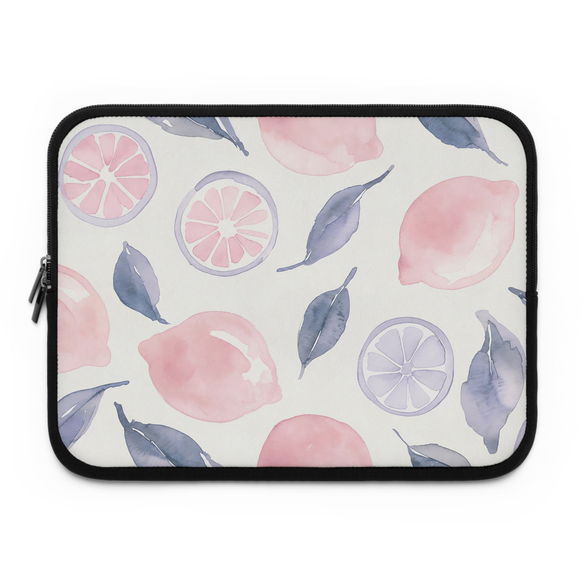 Pastel Lemon Watercolor Laptop Sleeve | Soft Citrus Tech Cover