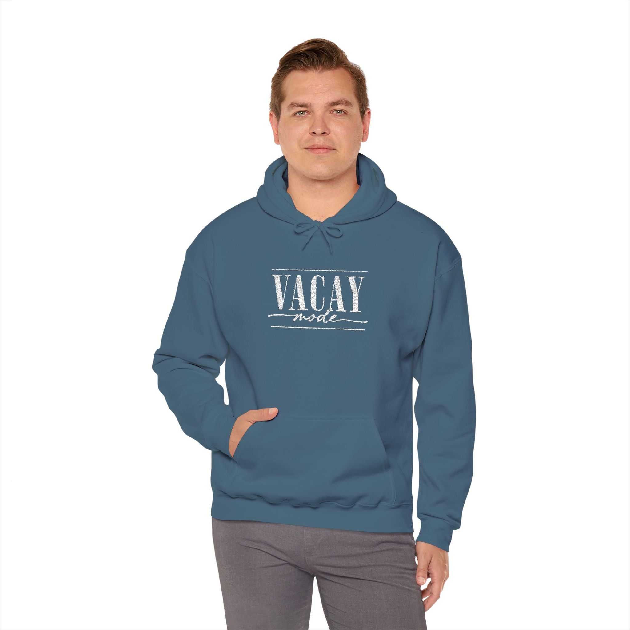 Vacay Mode Embroidered Hoodie — Vacation Travel Sweatshirt