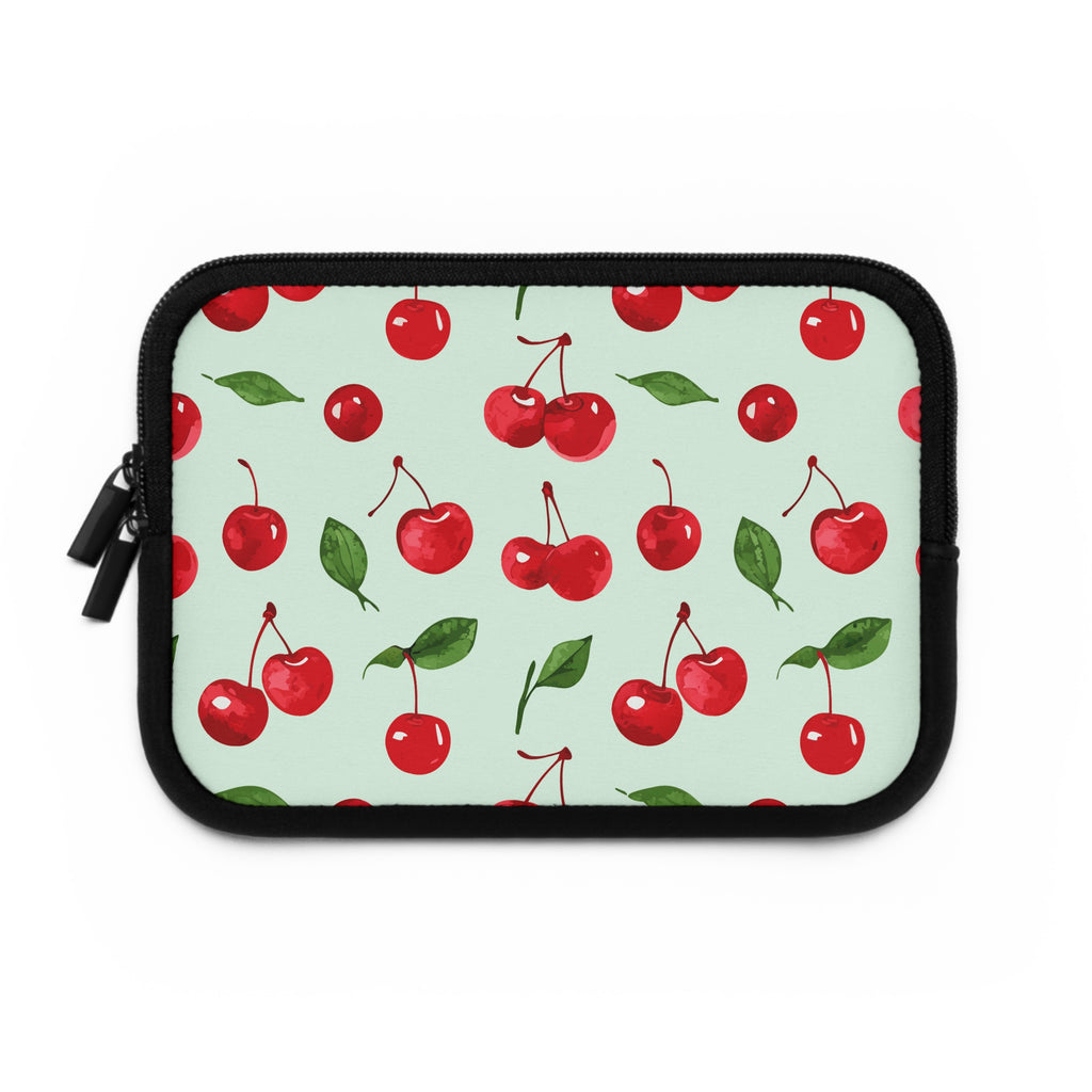 Cherry on Mint Laptop Sleeve | Retro Fruit Tech Cover for Women