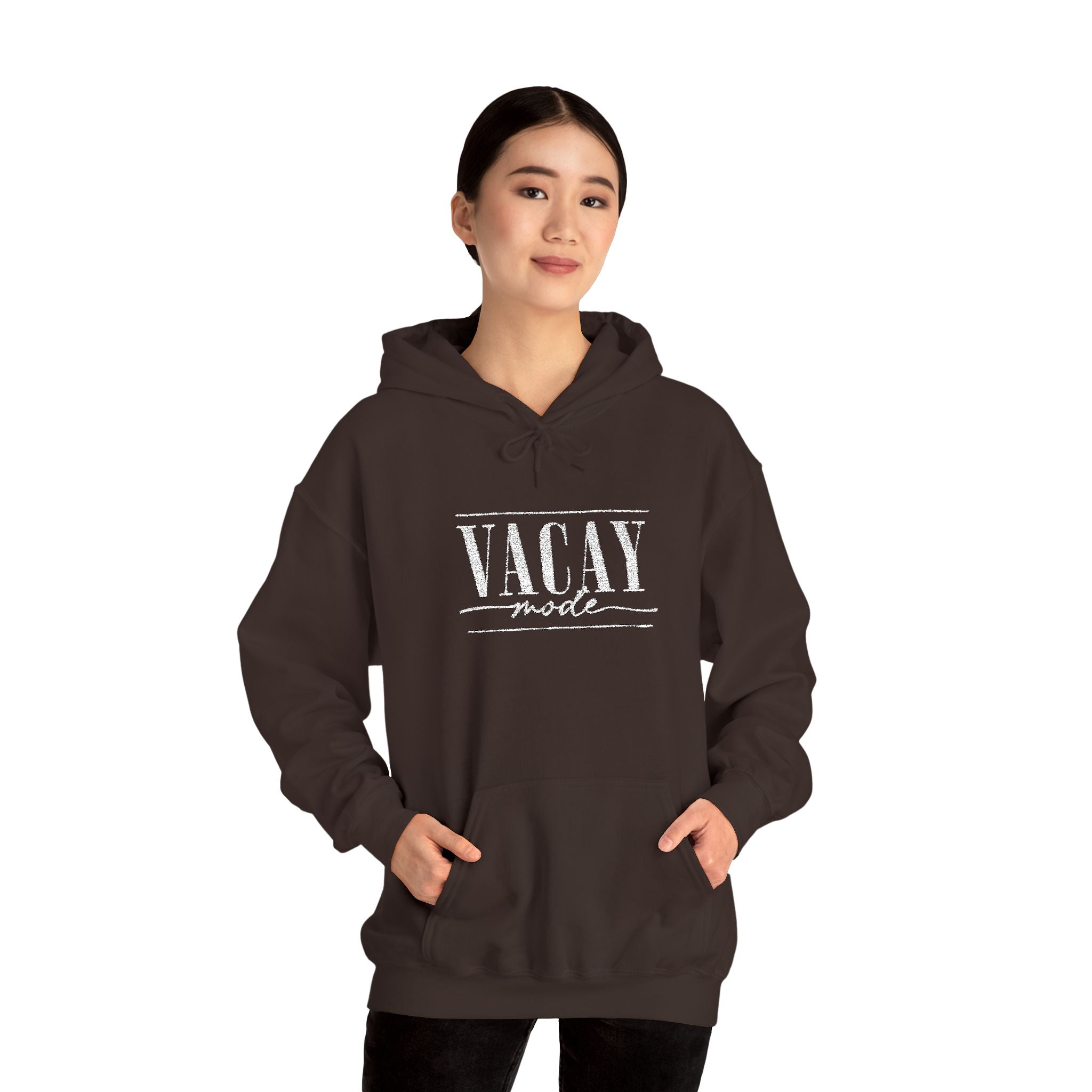 Vacay Mode Embroidered Hoodie — Vacation Travel Sweatshirt