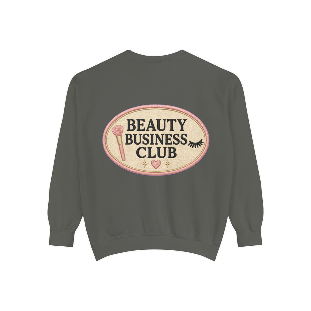 Beauty Business Club embroidered patchwork sweatshirt | beauty entrepreneur apparel