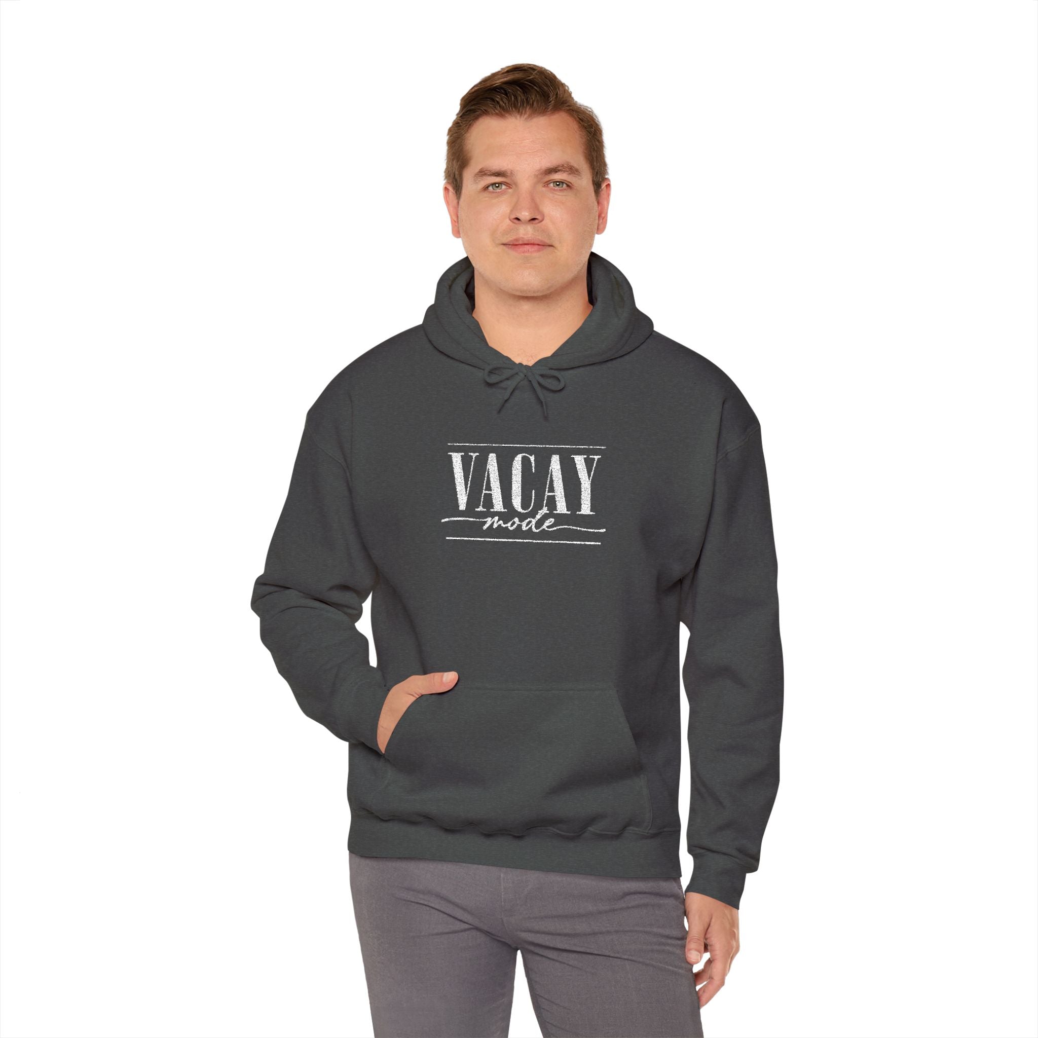 Vacay Mode Embroidered Hoodie — Vacation Travel Sweatshirt