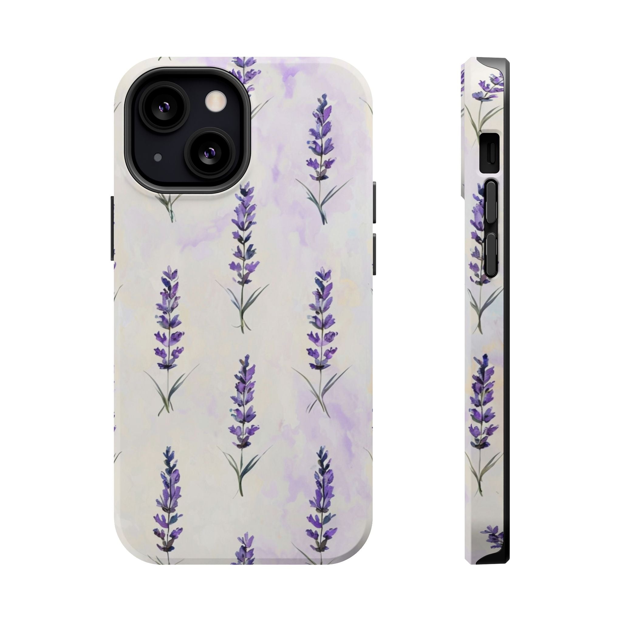 Watercolor Lavender Phone Case — Cottagecore Floral MagSafe Tough Cover