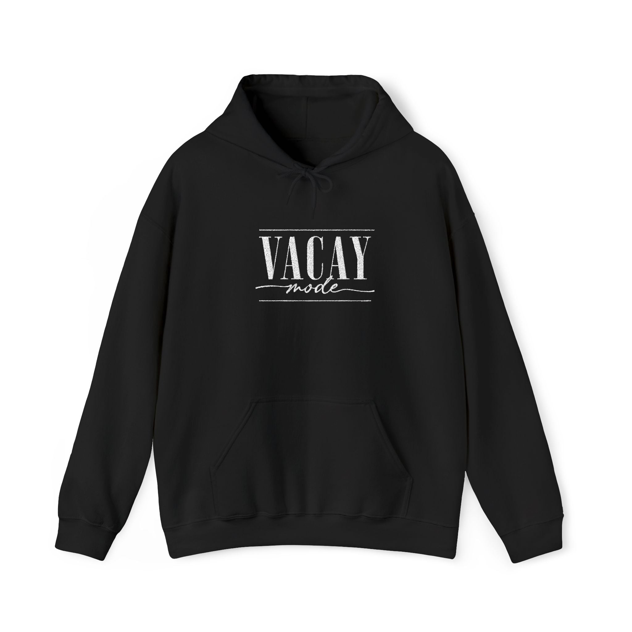 Vacay Mode Embroidered Hoodie — Vacation Travel Sweatshirt