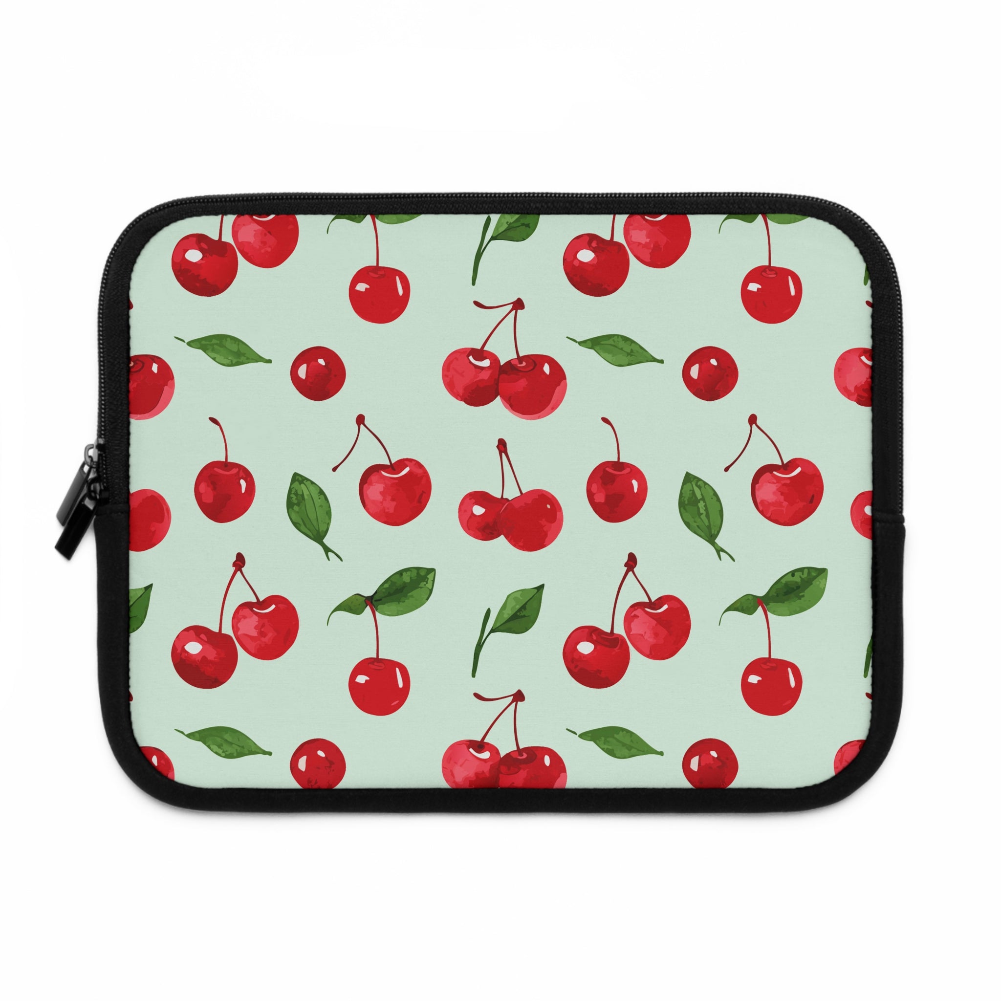 Cherry on Mint Laptop Sleeve | Retro Fruit Tech Cover for Women