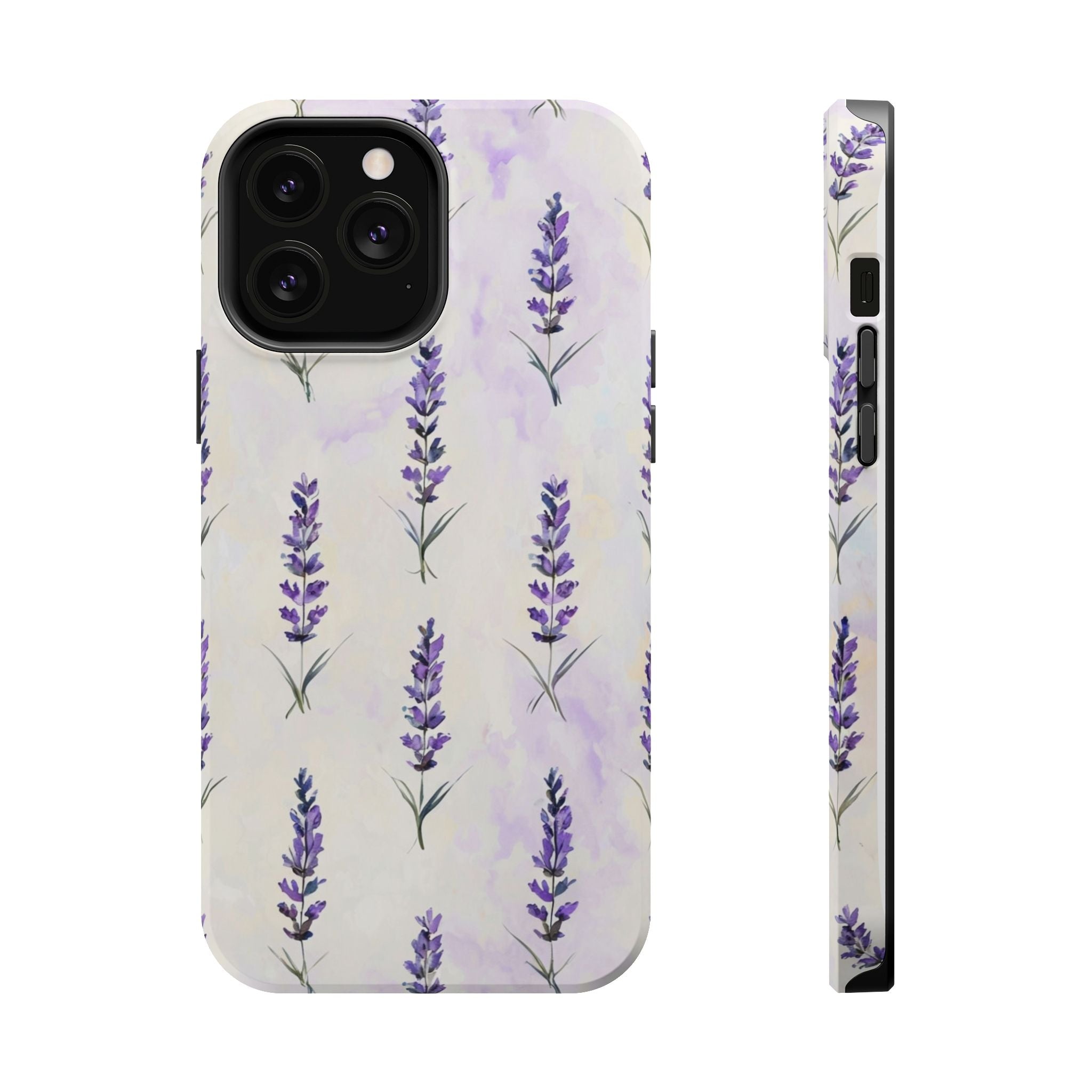 Watercolor Lavender Phone Case — Cottagecore Floral MagSafe Tough Cover
