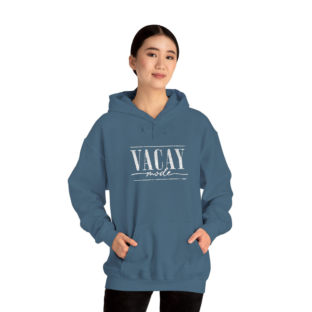 Vacay Mode Embroidered Hoodie — Vacation Travel Sweatshirt
