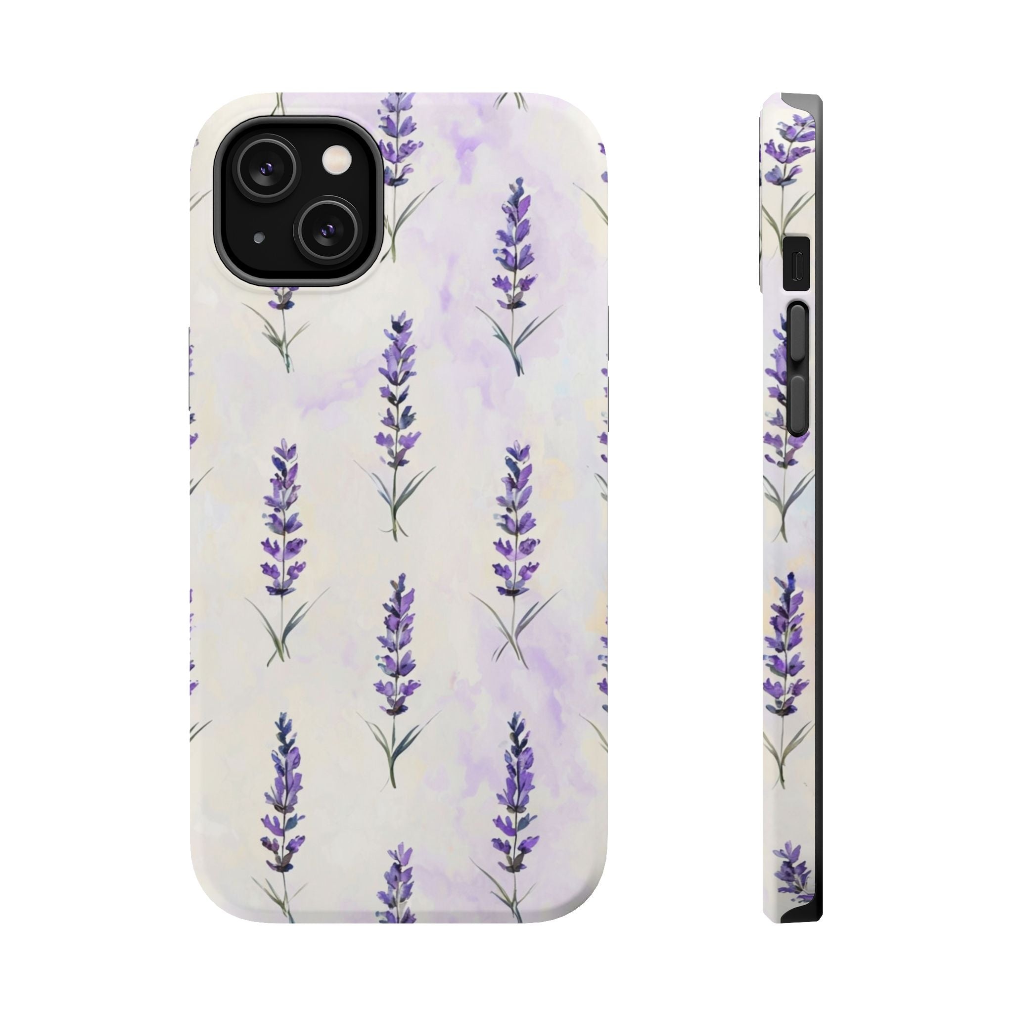 Watercolor Lavender Phone Case — Cottagecore Floral MagSafe Tough Cover