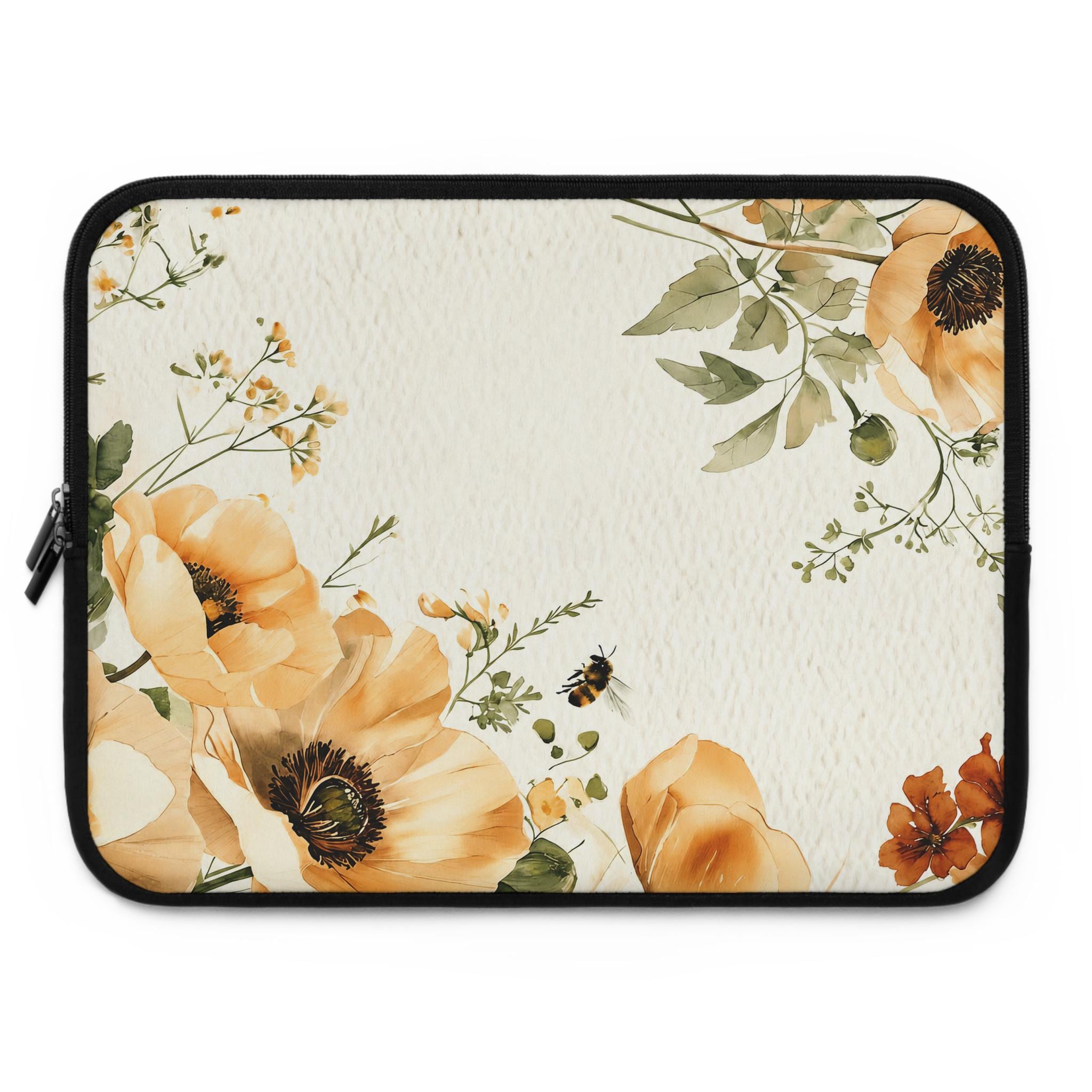 Floral Watercolor Laptop Sleeve | Colorful Hand-Painted Neoprene Sleeve