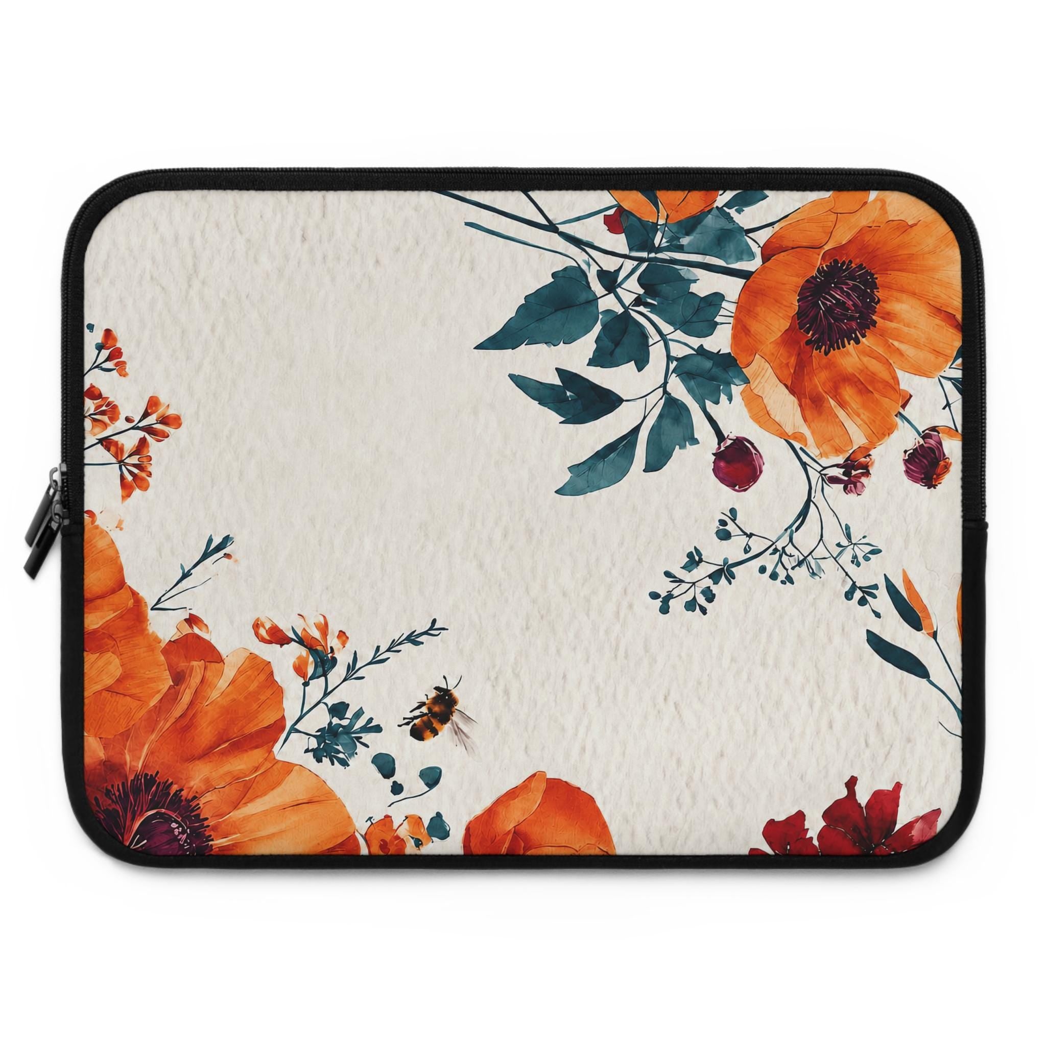 Floral Watercolor Laptop Sleeve | Colorful Hand-Painted Neoprene Sleeve