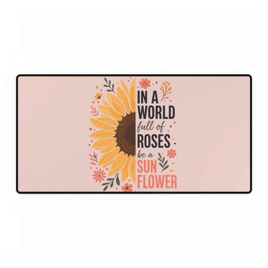 Inspirational Sunflower Desk Mat | Be a Sunflower Floral Mouse Pad