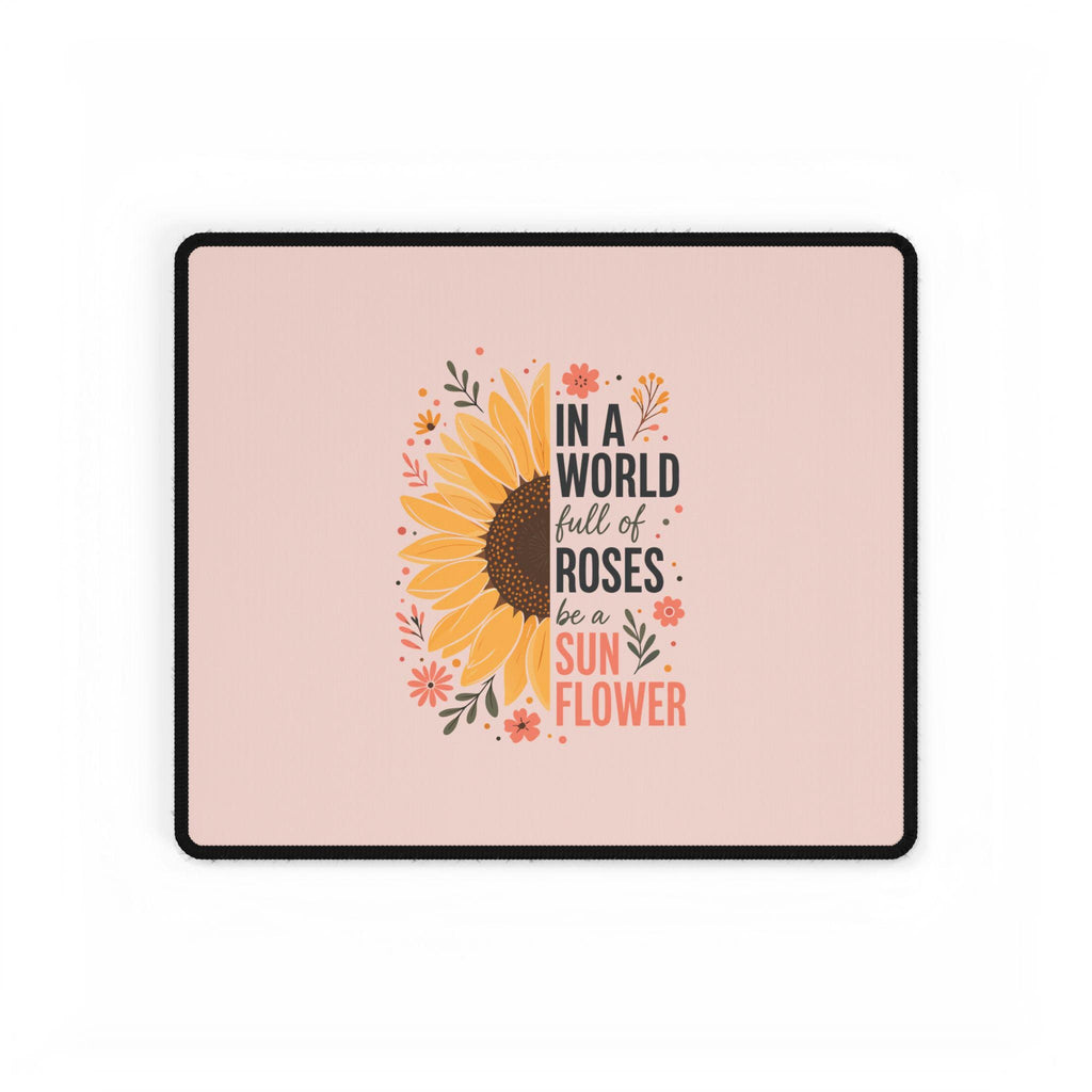 Inspirational Sunflower Desk Mat | Be a Sunflower Floral Mouse Pad