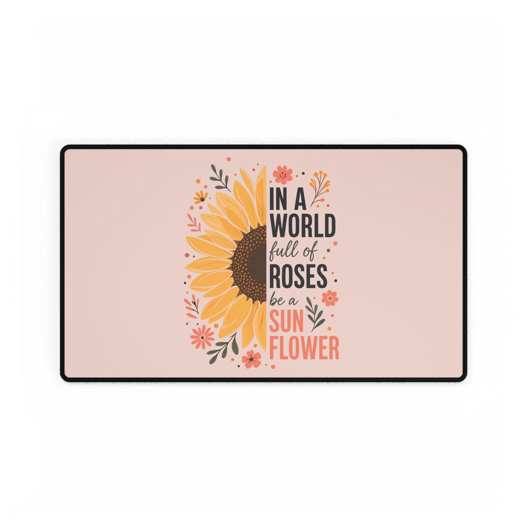 Inspirational Sunflower Desk Mat | Be a Sunflower Floral Mouse Pad