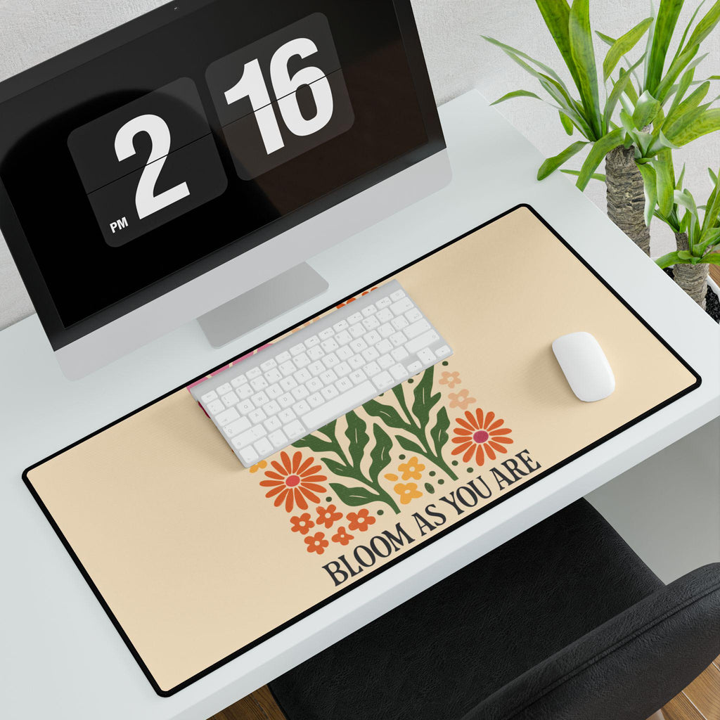 Bloom As You Are Botanical Desk Mat | Earthy Garden Floral Mouse Pad