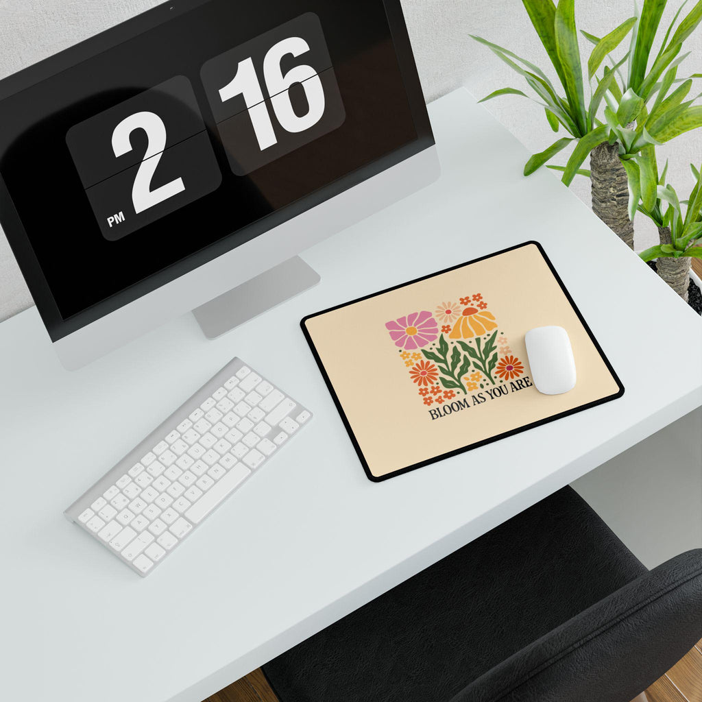 Bloom As You Are Botanical Desk Mat | Earthy Garden Floral Mouse Pad