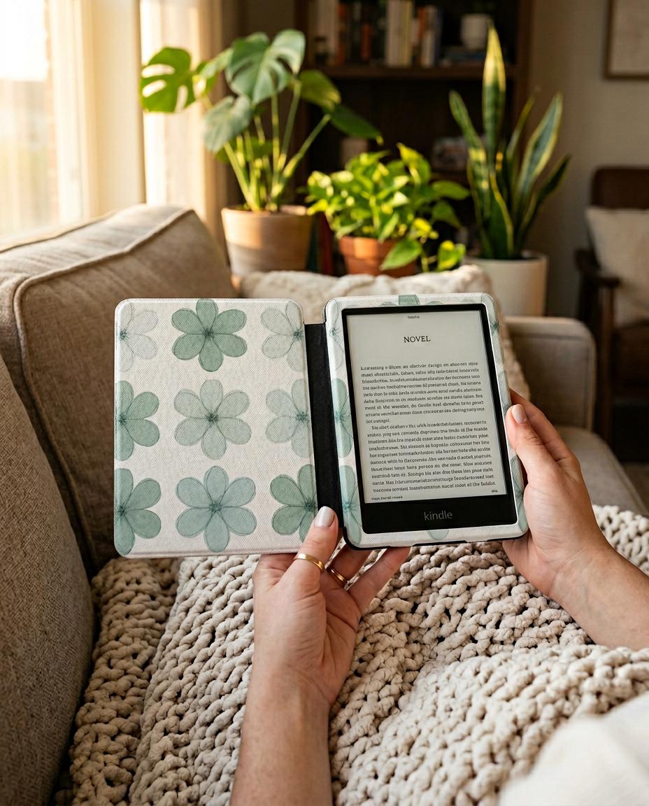 Watercolor Clover Floral Kindle Paperwhite Case | Soft Garden E-Reader Cover