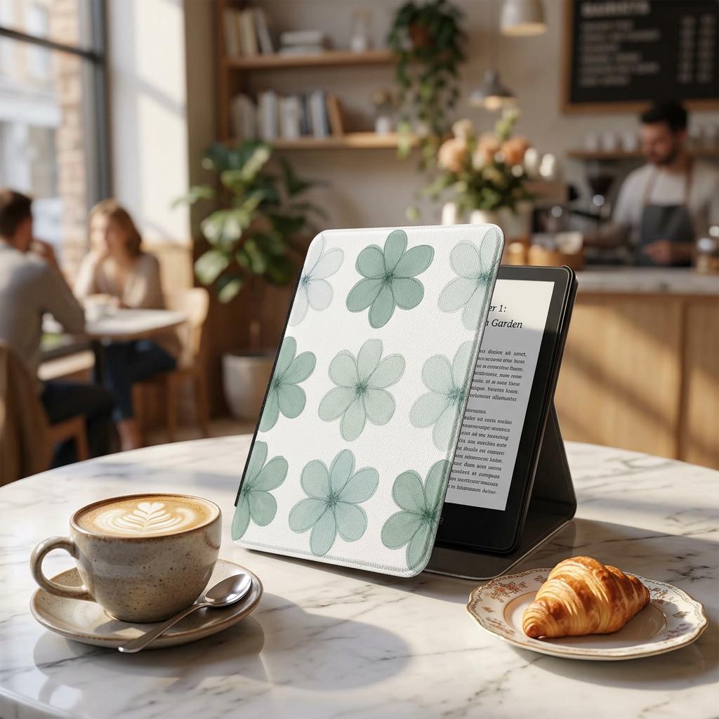 Watercolor Clover Floral Kindle Paperwhite Case | Soft Garden E-Reader Cover