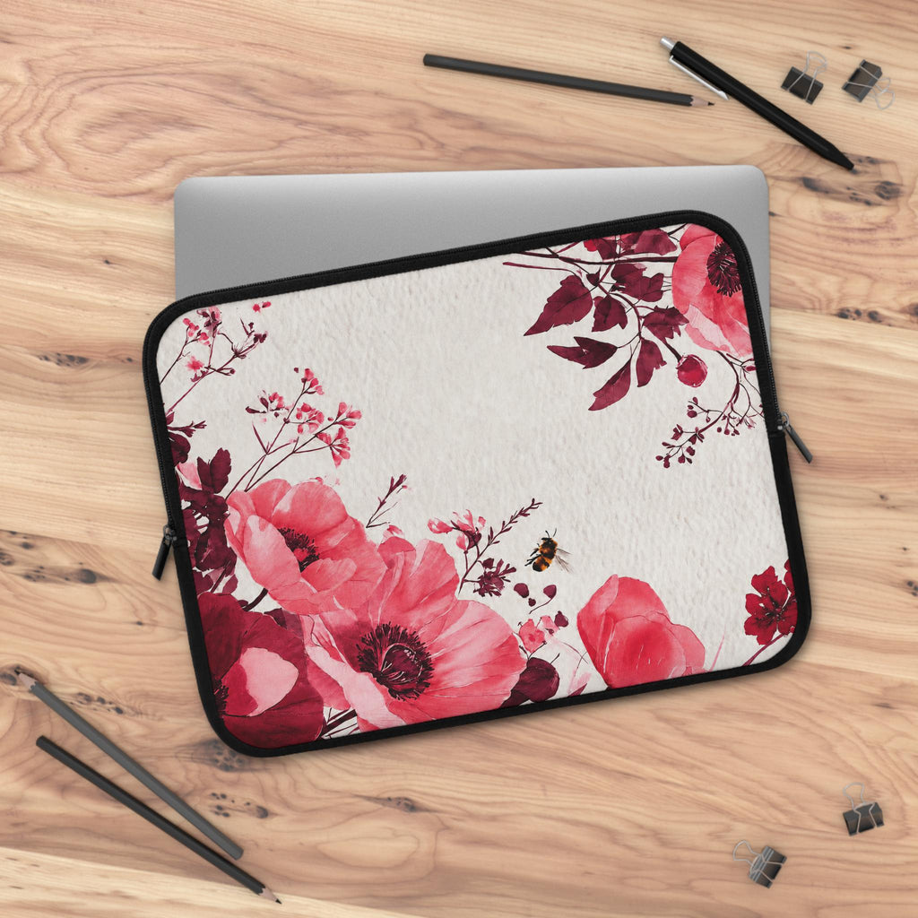 Floral Watercolor Laptop Sleeve | Colorful Hand-Painted Neoprene Sleeve
