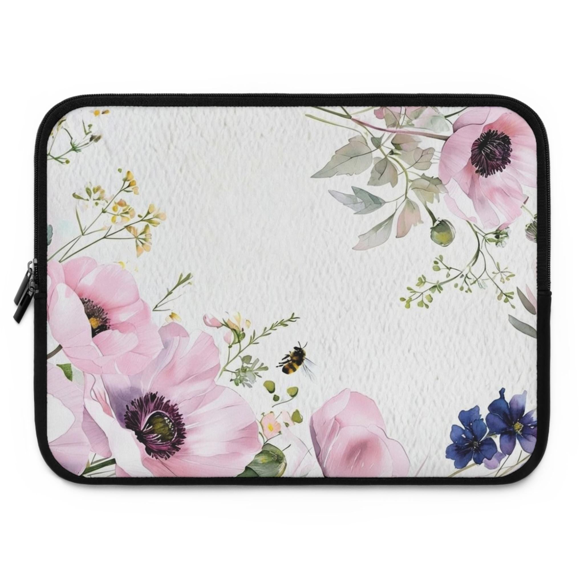Floral Watercolor Laptop Sleeve | Colorful Hand-Painted Neoprene Sleeve