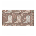 Western Cowgirl Boot Desk Mat | Floral Boho Mouse Pad for Country-Chic Workspaces