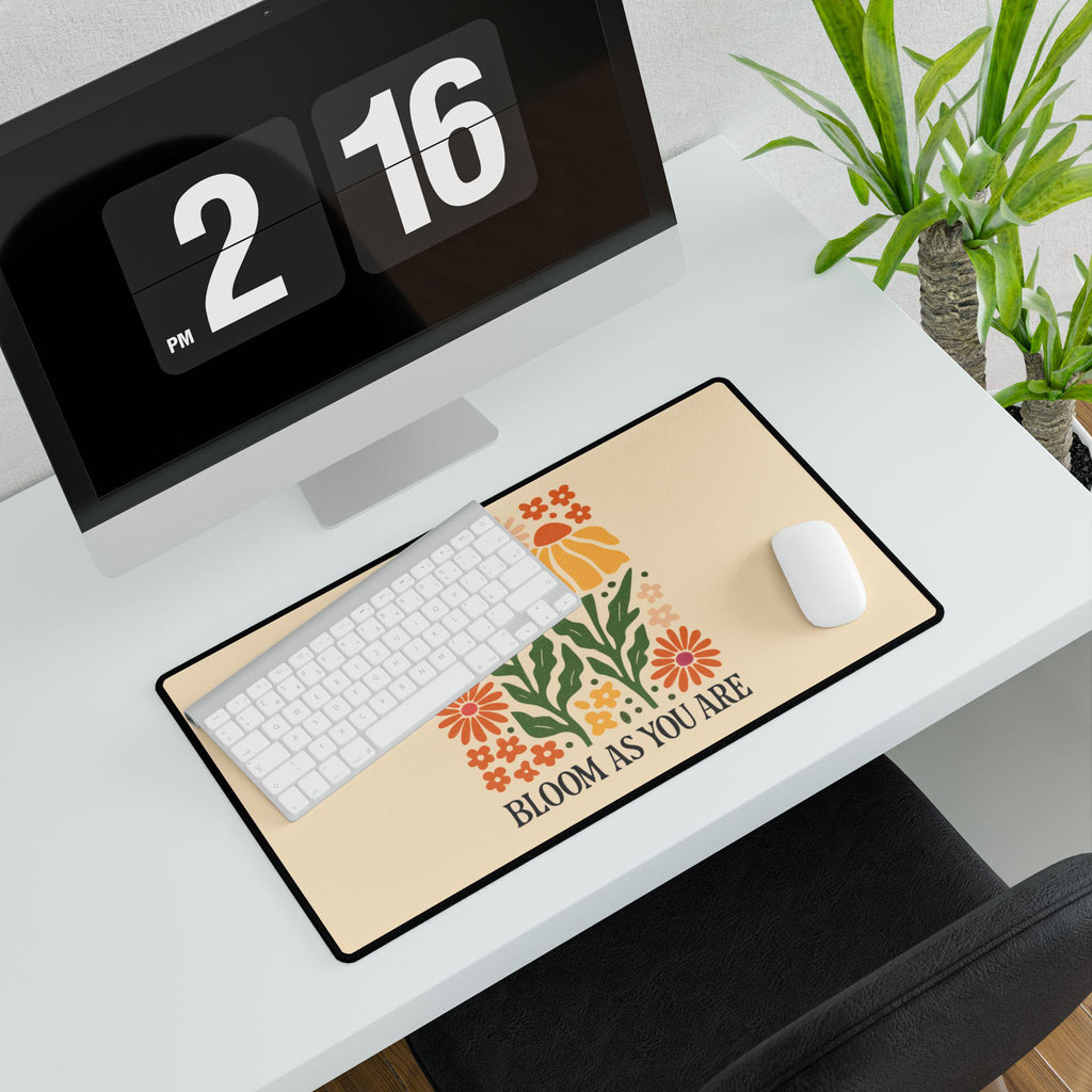 Bloom As You Are Botanical Desk Mat | Earthy Garden Floral Mouse Pad