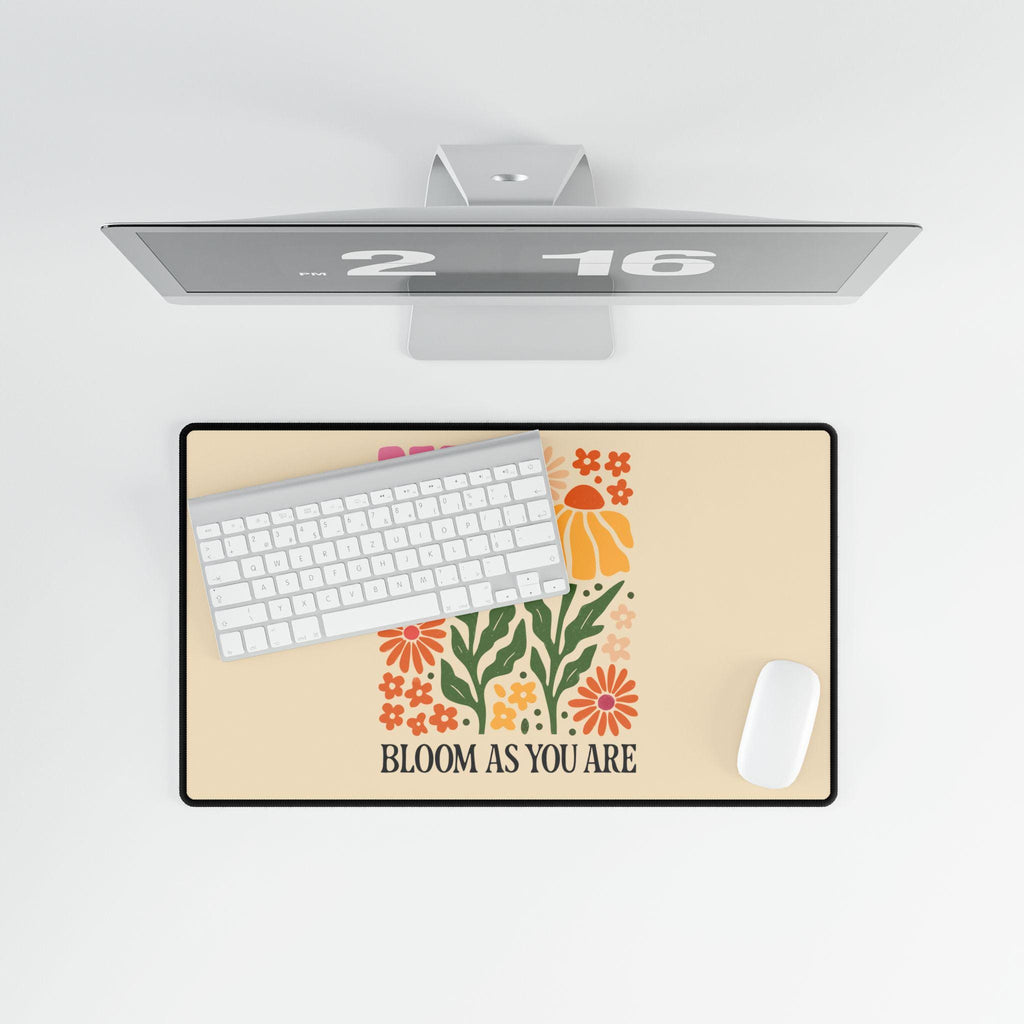 Bloom As You Are Botanical Desk Mat | Earthy Garden Floral Mouse Pad