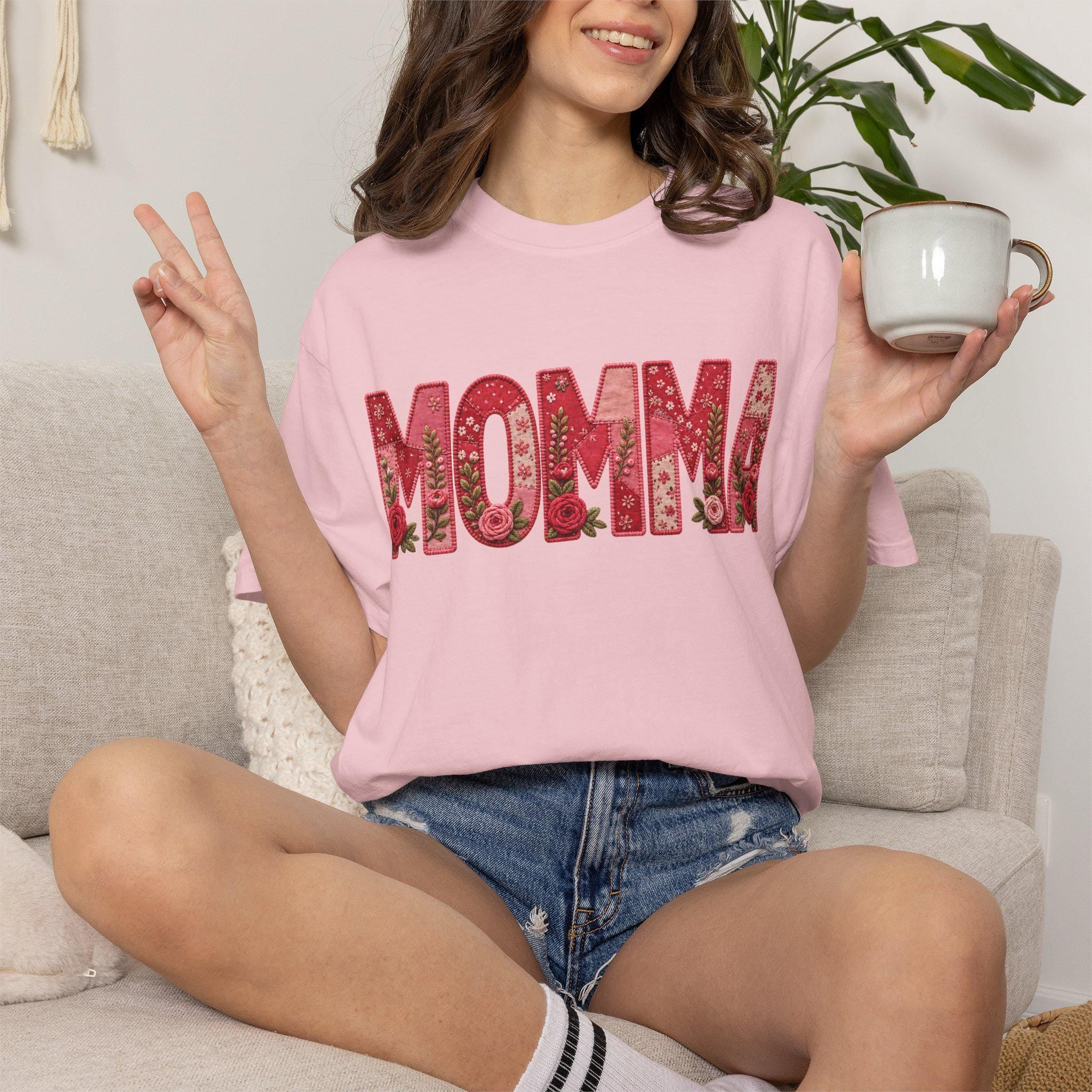 Momma floral typography T-Shirt | Momma shirt