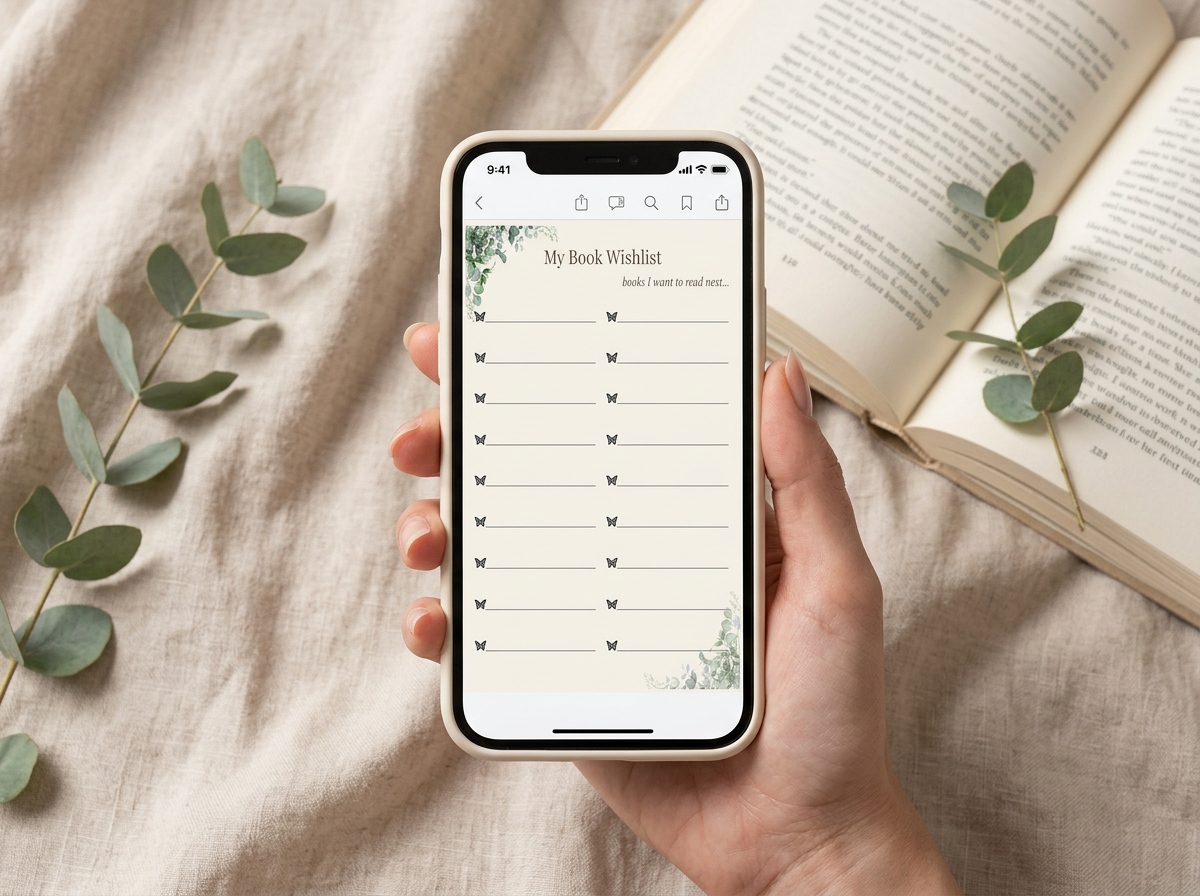 Cottagecore Reading Journal — Printable PDF Instant Download